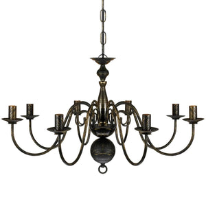 Metal Chandelier Black Antique 8 x E14 Bulbs
