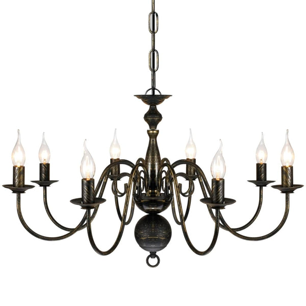 Metal Chandelier Black Antique 8 x E14 Bulbs