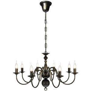 Metal Chandelier Black Antique 8 x E14 Bulbs