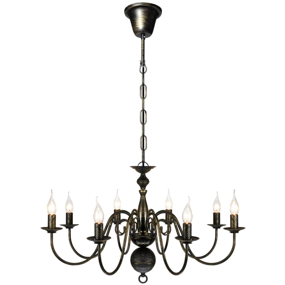 Metal Chandelier Black Antique 8 x E14 Bulbs