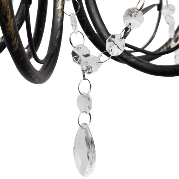 Art Nouveau ceiling lamp with crystal beads 3 x E14
