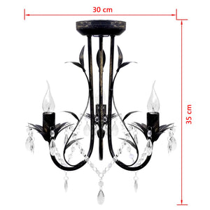 Art Nouveau ceiling lamp with crystal beads 3 x E14