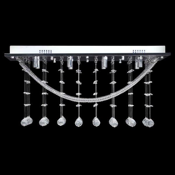 White Ceiling Lamp with Sparkling Glass Beads 8 x G9 29 cm