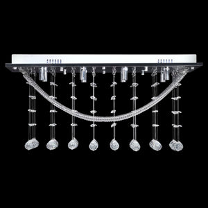 White Ceiling Lamp with Sparkling Glass Beads 8 x G9 29 cm