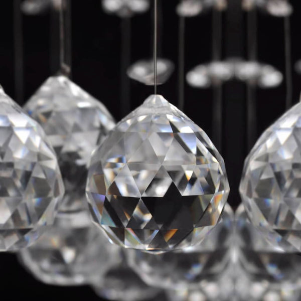 White Ceiling Lamp with Sparkling Glass Beads 8 x G9 29 cm