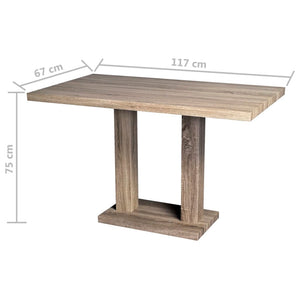 vidaXL Dining Table MDF Oak Look