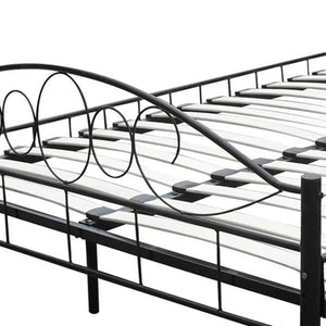 vidaXL Bed with Mattress Black Metal 180x200 cm