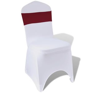 25x Chair Sashes Stretch Bows + Diamond Buckle Burgundy