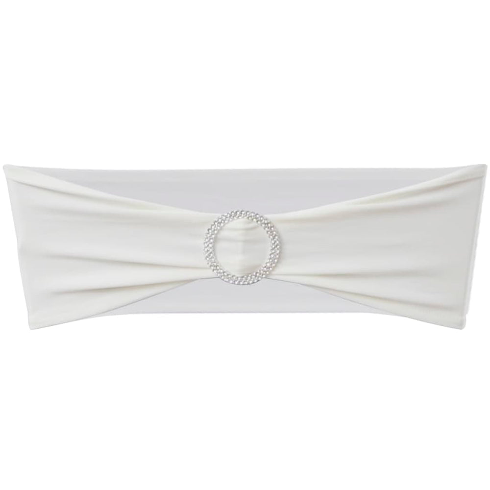 25 x Stretch Chair Sashes + Diamond Buckle Cream