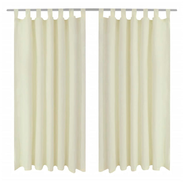Satin Curtains, 2-Piece, 140 x 225 cm, Cream