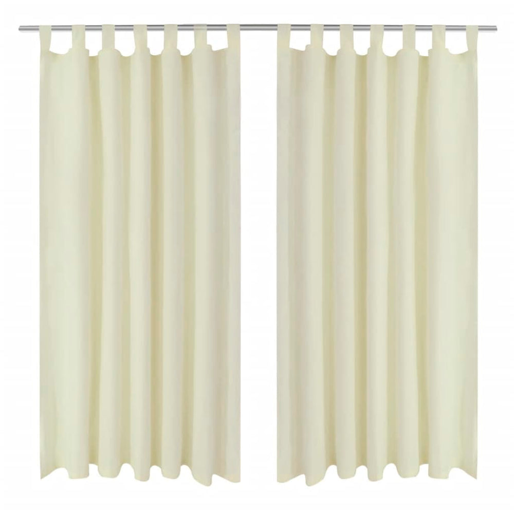 Satin Curtains, 2-Piece, 140 x 225 cm, Cream