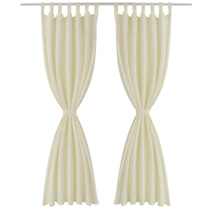 Satin Curtains, 2-Piece, 140 x 225 cm, Cream