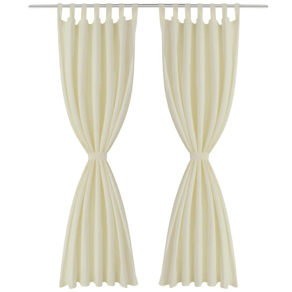 Satin Curtains, 2-Piece, 140 x 225 cm, Cream
