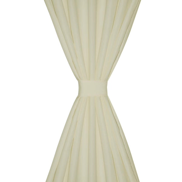Satin Curtains, 2-Piece, 140 x 225 cm, Cream