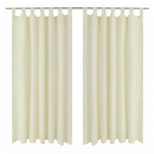 Satin Curtains, 2-piece, 140 x 245 cm, Cream