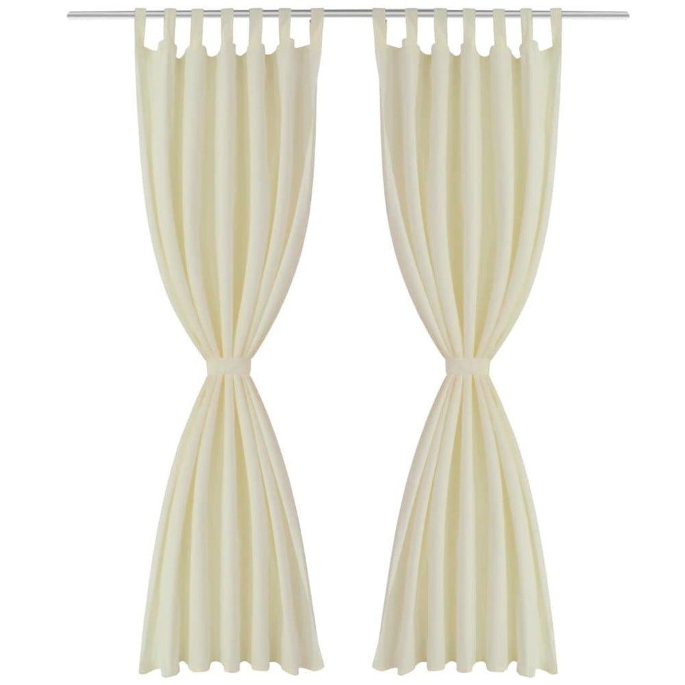 Satin Curtains, 2-piece, 140 x 245 cm, Cream