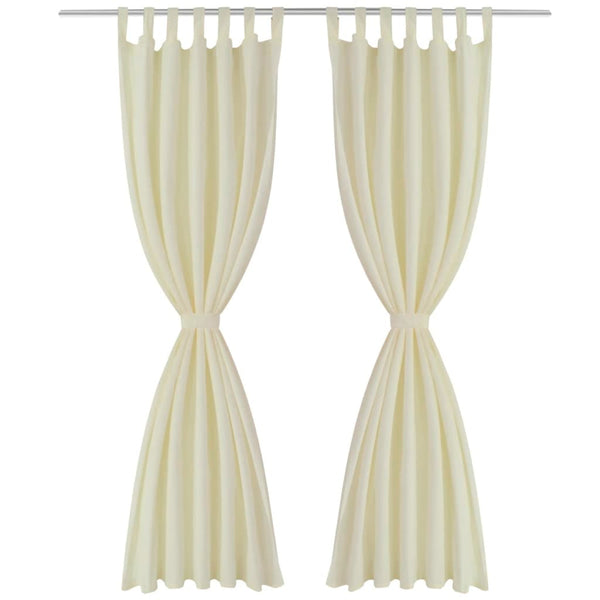 Satin Curtains, 2-piece, 140 x 245 cm, Cream