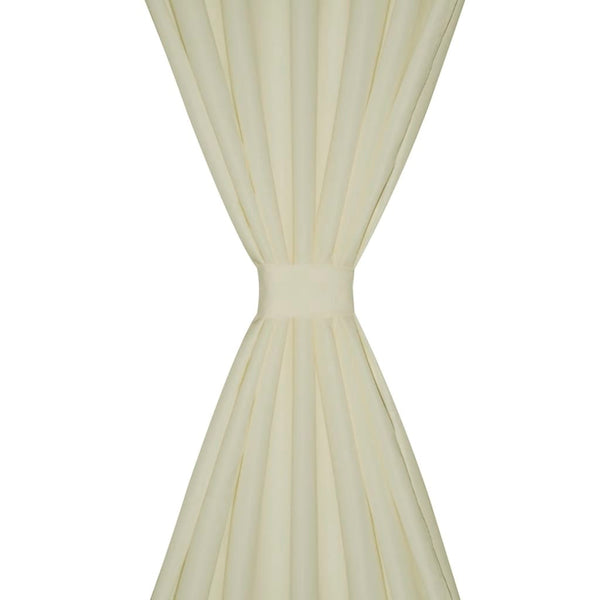 Satin Curtains, 2-piece, 140 x 245 cm, Cream