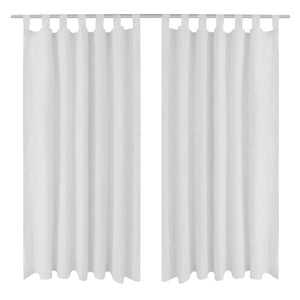 Curtains Drapes made of Satin 2-piece 140 x 175 cm White