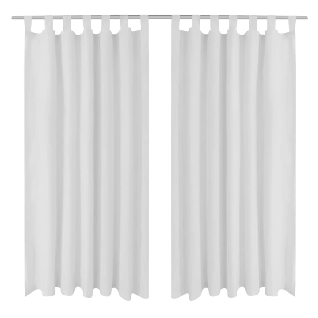 Curtains Drapes made of Satin 2-piece 140 x 175 cm White