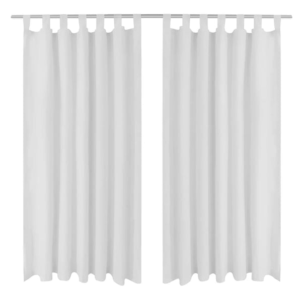 Curtains Drapes made of Satin 2-piece 140 x 175 cm White