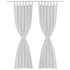 Curtains Drapes made of Satin 2-piece 140 x 175 cm White