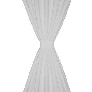 Curtains Drapes made of Satin 2-piece 140 x 175 cm White