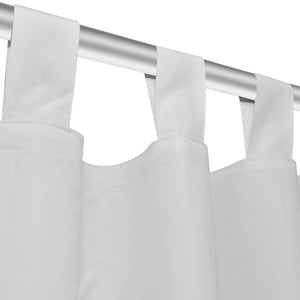 Curtains Drapes made of Satin 2-piece 140 x 175 cm White