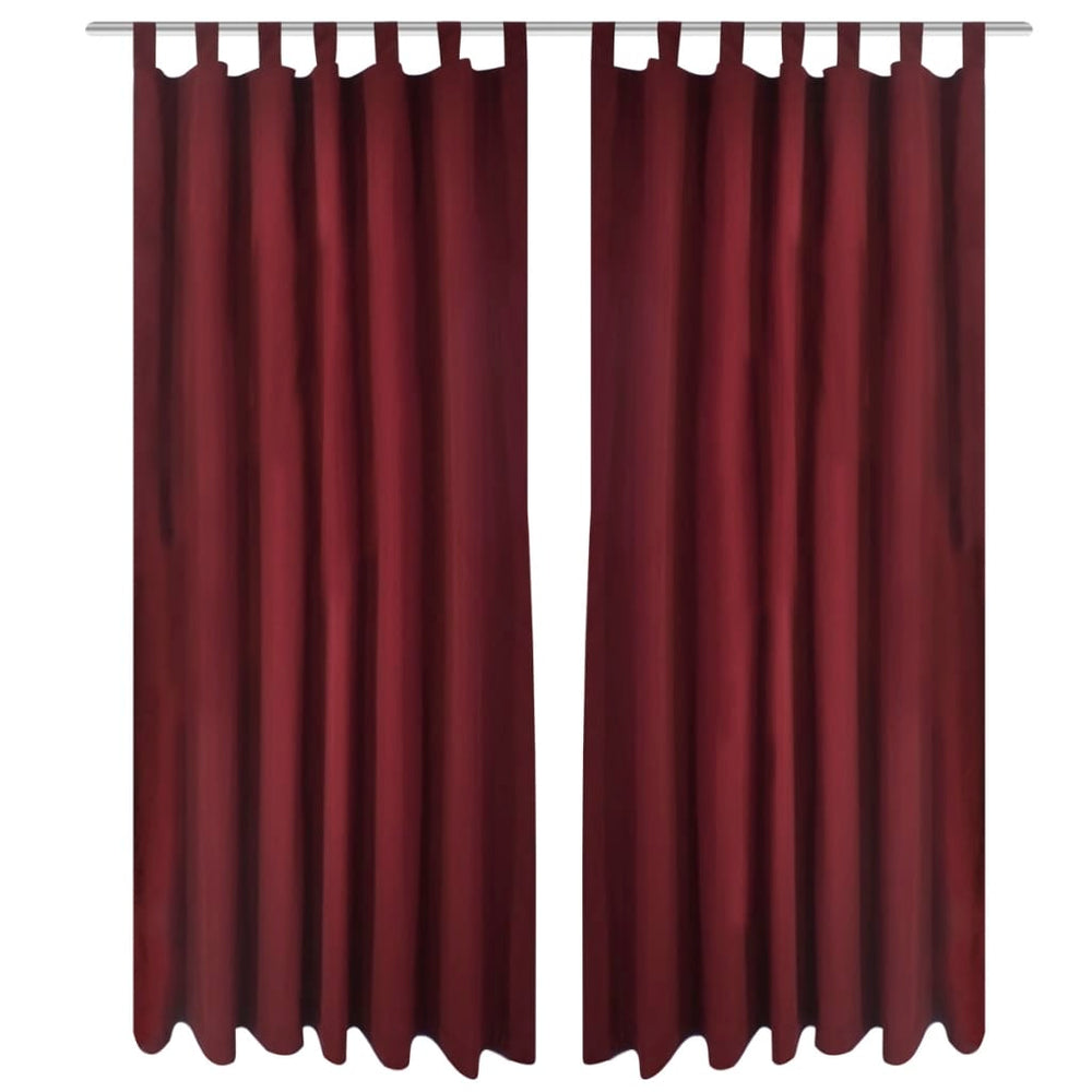 Satin Curtains, 2-piece, 140 x 225 cm, Dark Red