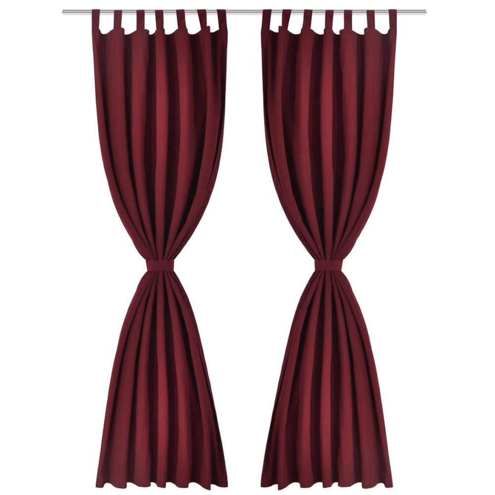 Satin Curtains, 2-piece, 140 x 225 cm, Dark Red