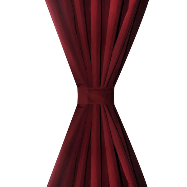 Satin Curtains, 2-piece, 140 x 225 cm, Dark Red