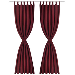 Satin Curtains, 2-piece, 140 x 245 cm, Dark Red