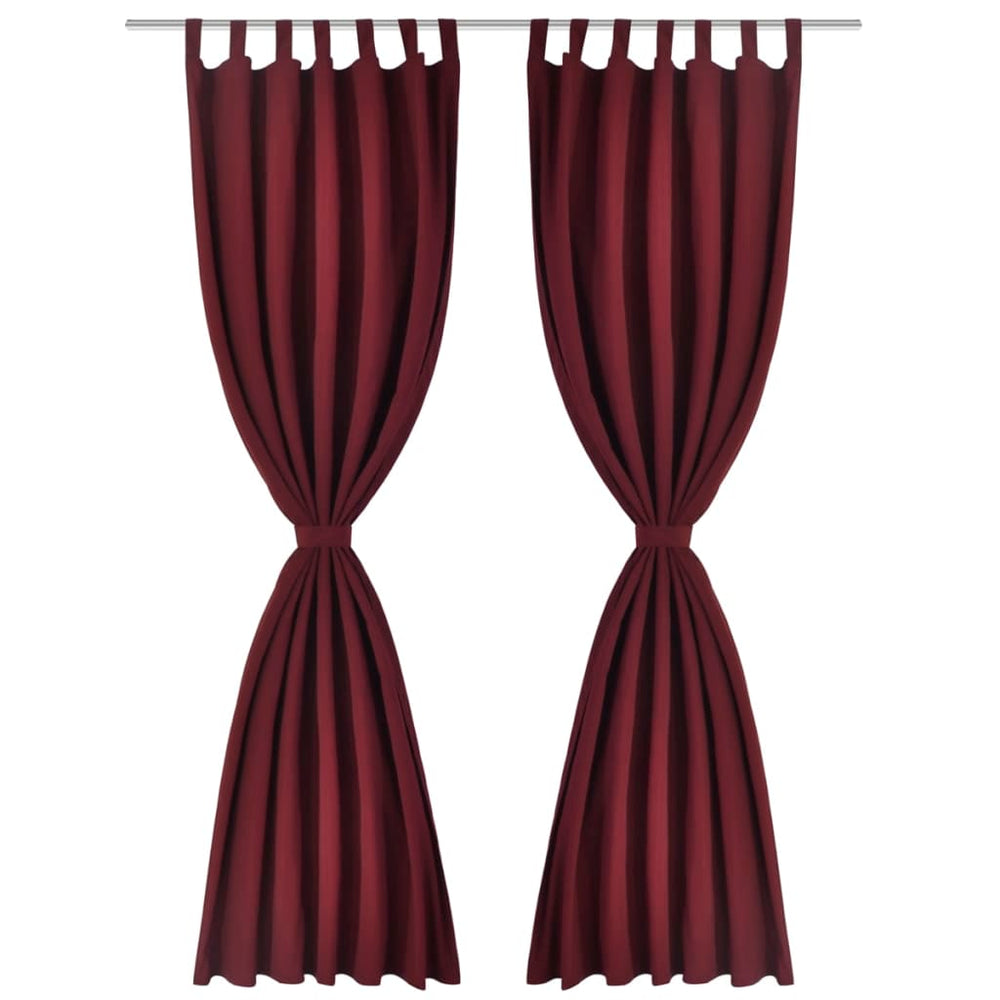 Satin Curtains, 2-piece, 140 x 245 cm, Dark Red