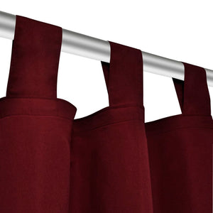 Satin Curtains, 2-piece, 140 x 245 cm, Dark Red