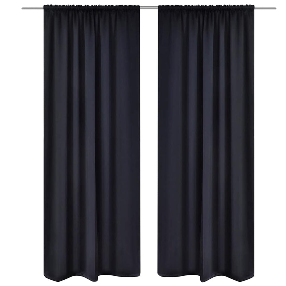 Blackout loop curtains 135 x 245 cm Black