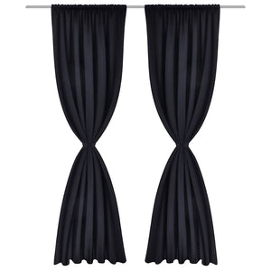 Blackout loop curtains 135 x 245 cm Black