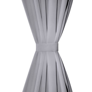 2 Pcs. Grey Blackout Curtains with Slot Top 135 x 245 cm