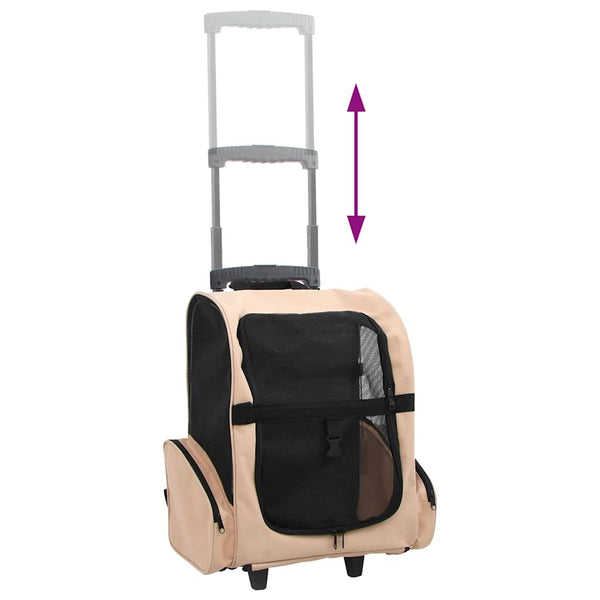 vidaXL 3-in-1 Foldable Pet Stroller Beige