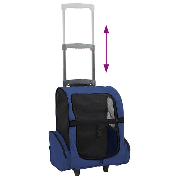 vidaXL 3-in-1 Foldable Pet Stroller Blue