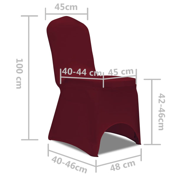 50 x Chair Cover Stretch Cover Bordeaux