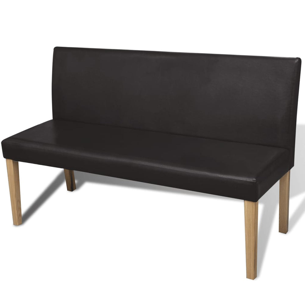 vidaXL Bench 139.5 cm Dark Brown Faux Leather