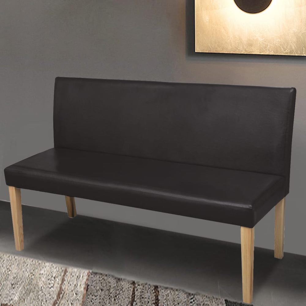 vidaXL Bench 139.5 cm Dark Brown Faux Leather