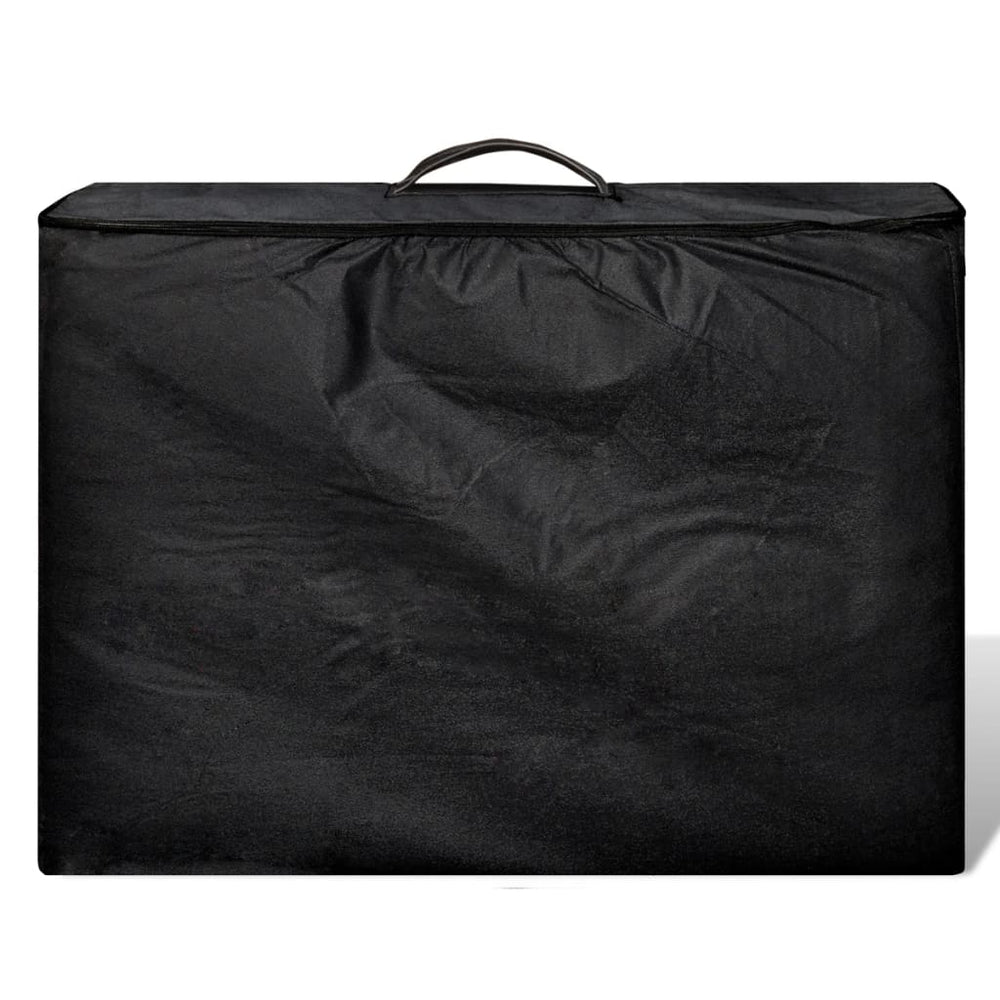 vidaXL Foldable 2-Zone Massage Table with Wooden Frame Black