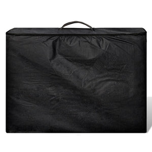 vidaXL Foldable 2-Zone Massage Table with Wooden Frame Black