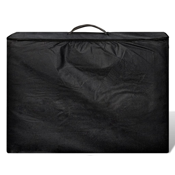 vidaXL Foldable 2-Zone Massage Table with Wooden Frame Black