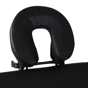 vidaXL Foldable 2-Zone Massage Table with Wooden Frame Black