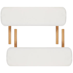 vidaXL 2-Zone Foldable Massage Table with Wooden Frame Cream White