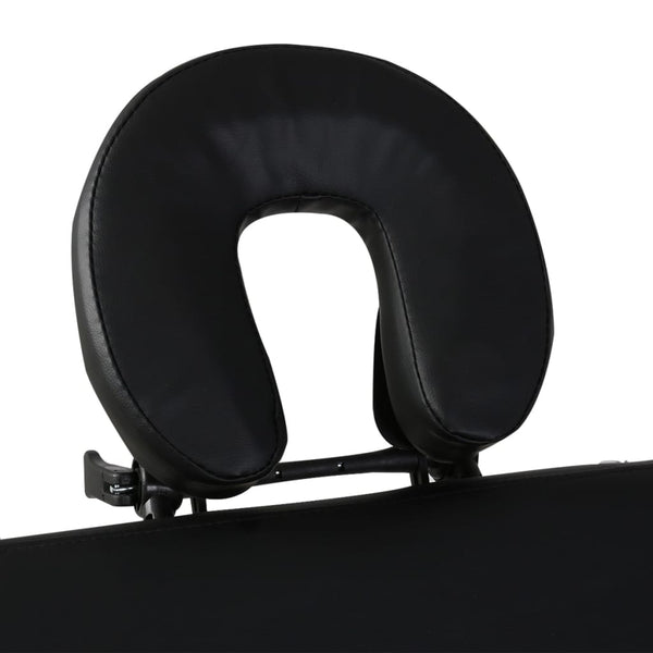vidaXL Foldable 3-Zone Massage Table with Wooden Frame Black