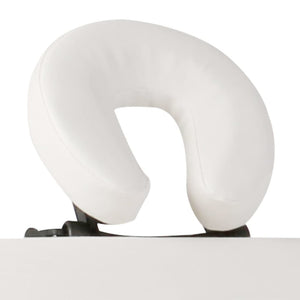 vidaXL 3-Zone Foldable Massage Table with Wooden Frame Cream White