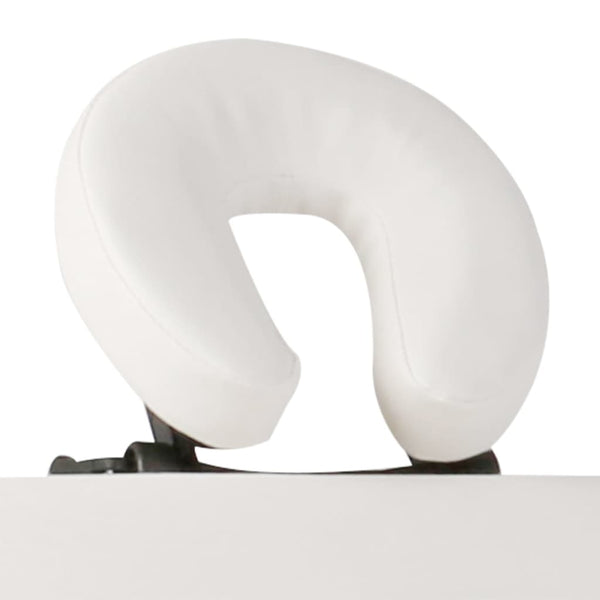 vidaXL 3-Zone Foldable Massage Table with Wooden Frame Cream White